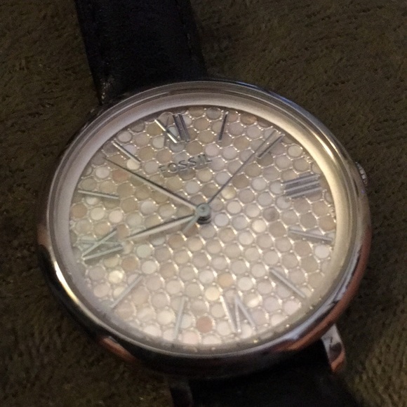 Fossil Opal Face Leather Watch with Extra Band - Picture 3 of 3